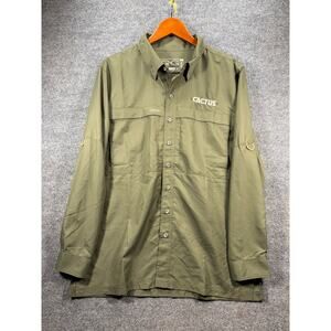 Game Guard Outdoors Microfiber Shirt Men's Large Green Button Up Long Sleeve